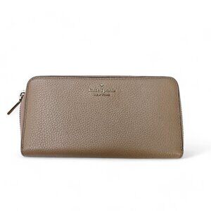 Kate Spade Leila Large Zip Around Continental Wallet Pre Owned Tan Gold